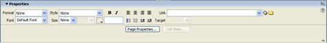 Dreamweaver Properties Panel