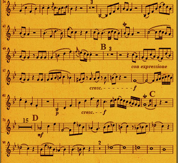 Mozart sheet music background