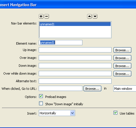 Navigation Bar Dialogue Box